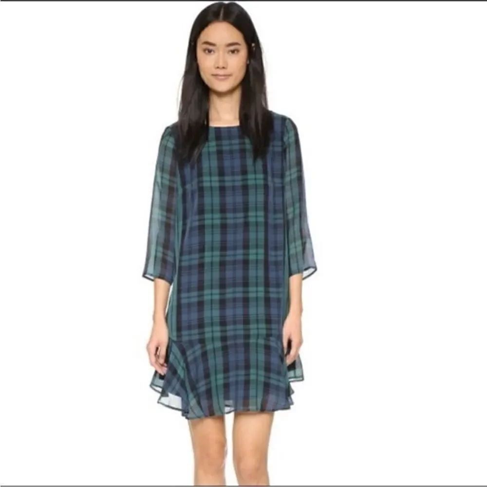 Madewell Larkin Plaid silk dress